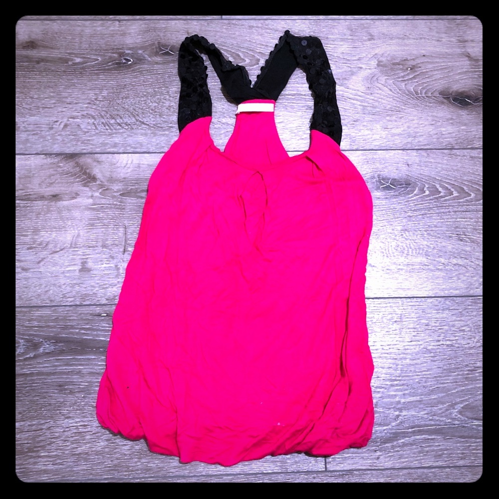 Pink racer back bubble tank